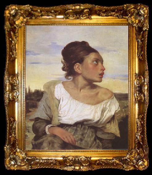 framed  Eugene Delacroix Orphan Girl at the Cemetery (mk05), ta009-2